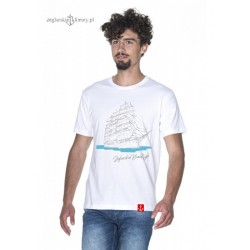Koszulka męska biała Żeglarskie Klimaty - ŻAGLOWIEC