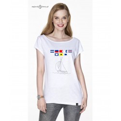 Koszulka damska biała KOD FLAGOWY :-)