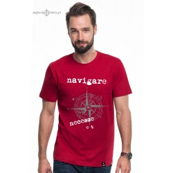 Koszulka męska premium bordowa NAVIGARE
