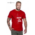 Koszulka męska premium plus czerwona BORN TO SAIL :-)