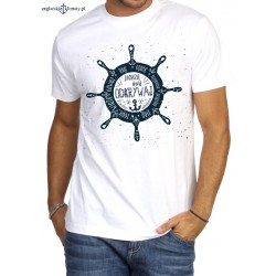Koszulka męska biała premium plus - ODKRYWAJ (3D)
