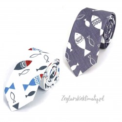 Bawełniany krawat RYBY - 2 kolory :-)