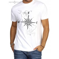 Koszulka męska biała premium plus SAIL AWAY 3D
