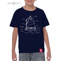 Koszulka dziecięca premium granatowa OPTIMIST 5-14 lat