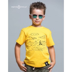 Koszulka dziecięca premium I love SAILING :-) 3-14 lat (żółty)