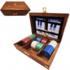 GRA - zestaw do pokera w pudełku drewnianym, 100 żetonów